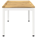 Sofabord Hvid 50 x 100,5 x 45 cm Massivt Akacietræ - xlshop.dk