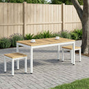 Sofabord Hvid 50 x 100,5 x 45 cm Massivt Akacietræ - xlshop.dk