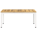 Sofabord Hvid 50 x 100,5 x 45 cm Massivt Akacietræ - xlshop.dk