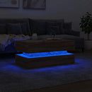sofabord med LED-lys 90x50x40 cm brun egetræsfarve - xlshop.dk