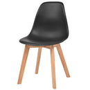 spisebordsstole 6 stk. plastik sort - xlshop.dk