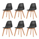 spisebordsstole 6 stk. plastik sort - xlshop.dk