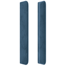 kontinentalseng med madras 140x190 cm fløjl mørkeblå