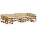 Udendørs sofagruppe med pude 11 pcs Naturlig og Beige - xlshop.dk