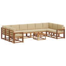 Udendørs sofagruppe med pude 11 pcs Naturlig og Beige - xlshop.dk