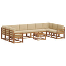 Udendørs sofagruppe med pude 11 pcs Naturlig og Beige - xlshop.dk