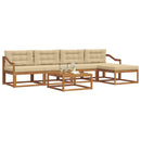 Udendørs sofagruppe med pude 6 pcs Naturlig og Beige - xlshop.dk