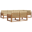 Udendørs sofagruppe med pude 7 pcs Naturlig og Beige - xlshop.dk