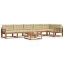 Udendørs sofagruppe med pude 7 pcs Naturlig og Beige - xlshop.dk