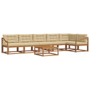 Udendørs sofagruppe med pude 7 pcs Naturlig og Beige - xlshop.dk