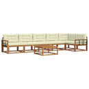 Udendørs sofagruppe med pude 7 pcs Naturlig og Fløde - xlshop.dk