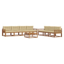 Udendørs sofagruppe med pude 8 pcs Naturlig og Beige - xlshop.dk