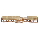 Udendørs sofagruppe med pude 8 pcs Naturlig og Beige - xlshop.dk