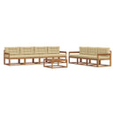 Udendørs sofagruppe med pude 8 pcs Naturlig og Beige - xlshop.dk