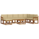 Udendørs sofagruppe med pude 9 pcs Naturlig og Beige - xlshop.dk