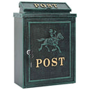 Væghængt Postkasse med dør Grøn 29 x 13 x 41 cm Gustt aluminium - xlshop.dk