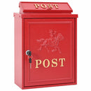 Væghængt Postkasse med dør Rød 29 x 13 x 41 cm Gustt aluminium - xlshop.dk