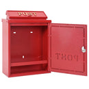 Væghængt Postkasse med dør Rød 29 x 13 x 41 cm Gustt aluminium - xlshop.dk