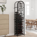 vinreol til 73 flasker 45x36x200 cm smedejern sort - xlshop.dk