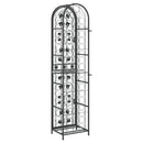 vinreol til 73 flasker 45x36x200 cm smedejern sort - xlshop.dk