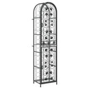 vinreol til 73 flasker 45x36x200 cm smedejern sort - xlshop.dk